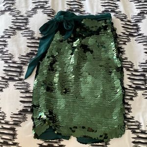 J Crew Green Sequin Skirt